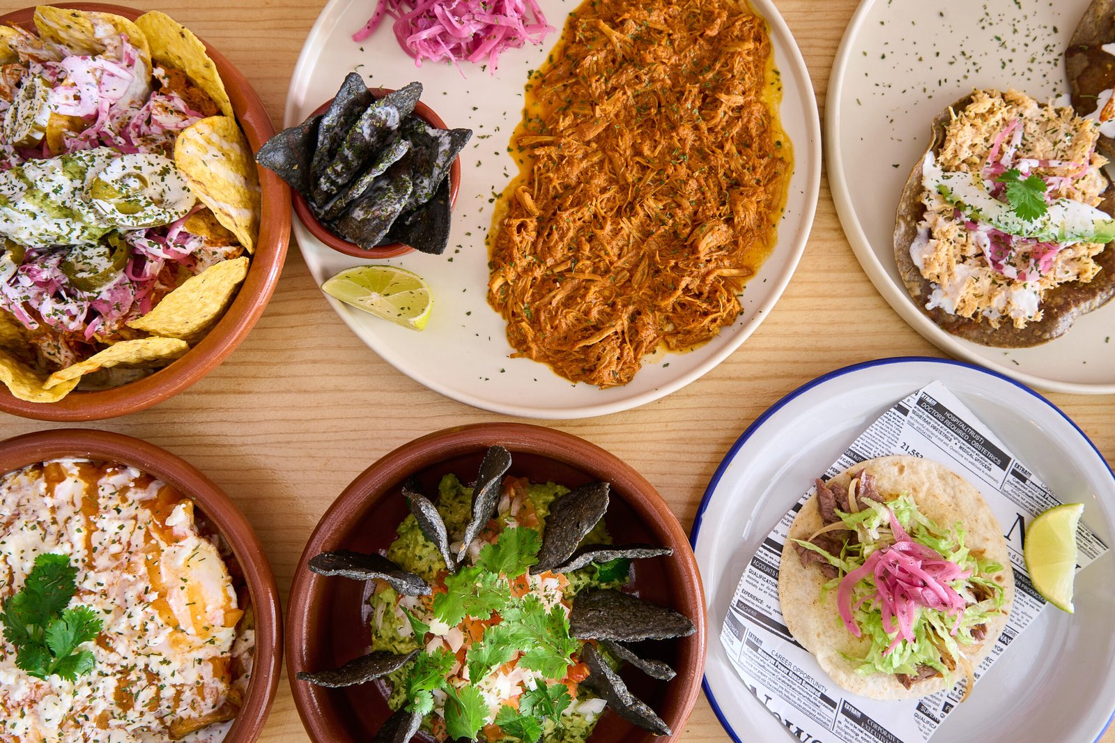 A table filled with Mexican dishes at El Tapatio